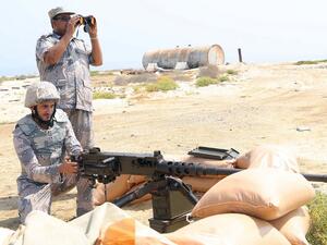 Members of Saudi border guard in the southern Jizan province near the border with Yemen on April 1, 2015.  (AFP/File)