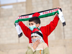Palestinian children during demonstrations (Shutterstock/File Photo)