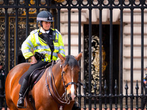 Unidentified police officer is on duty during the changing of the guard (Shutterstock/File Photo)
