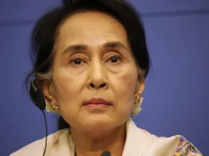 The portrait belonged to Suu Kyi’s husband, the Oxford academic Michael Aris, and was bequeathed to the college after his death in 1999 (Shutterstock/File Photo)