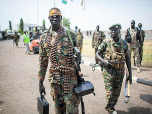 South Sudanese soldier carries (Shutterstock)