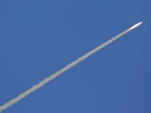 The missile, with its 17-meter-long, 2m-wide body, is capable of carrying a nuclear warhead of about 1.5 tons (1,360 kilograms) (Shutterstock/File)