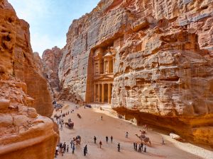 The temple-mausoleum of Al Khazneh in the ancient city of Petra in Jordan (Shutterstock)