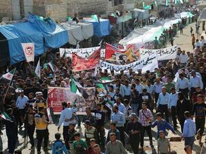 خرجت المظاهرات من نحو 50 نقطة في الشمال السوري 
