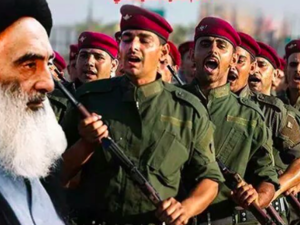 مليشيا الحشد التي تشكلت في العراق بفتوى من مرجعية السيستاني 