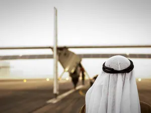 The aircraft from UAE traveled nearly 1,500 kilometers nonstop, the longest flight in a solar-powered plane. (Screenshot: Twitter)