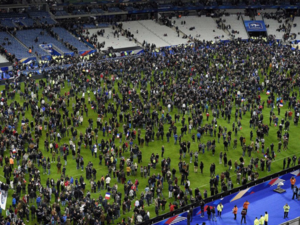 A security guard at the Stade de France stopped a suicide bomber from entering, but the Internet is confused as to who the hero really is. (Twitter)