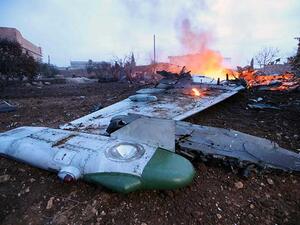 حطام الطائرة الحربية الروسية
