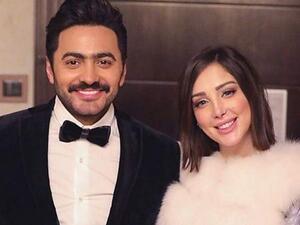 تامر حسني وزوجته بسمة بوسيل