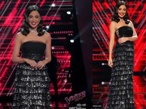 ناردين فرج بفستان لامع بتوقيع حمدة الفهيم وتموجات شعرها من وحي العشرينيات