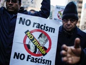 Demonstrate against the rise in racism, Islamophobia and anti-Semitism and in support of refugee and migrant rights (AFP/File Photo)