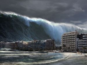 التسونامي على ابواب اليابان