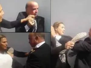 الموظّفة أمسكت بتلابيب المسؤول وصفعته