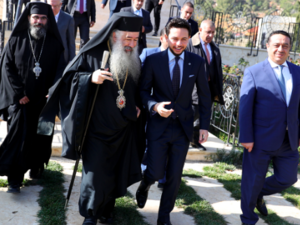 Archbishop Christophorus Attallah with Prince Hussein 
