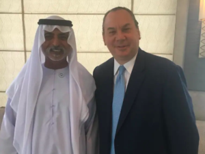 Rabbi Marc Schneier (R) with United Arab Emirate's Minister of Tolerance, Sheikh Nahyan bin Mubarak, (Twitter)
