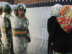 Chinese police in Urumqi, Xinjiang Province in 2009, (AFP/File)