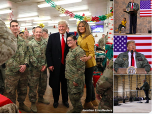 Trump, Melania poses for selfie with U.S. Troops in Iraq (Twitter) 