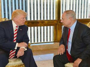 رئيس الوزراء الإسرائيلي، بنيامين نتنياهو والرئيس الأمريكي دونالد ترامب