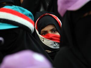 Yemeni women, many of whom demonstrated in the "Arab Spring" protests of 2011, must be included in the current negotiations to end the conflict in Yemen, writes Rasha Jarhum.  (AFP/Mohammed Huwais).  