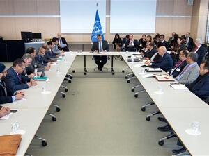 The aim of the talks is to bring peace between the Houthis and other groups affiliated with the former president Ali Abdallah Saleh on one side and the current president Hadi Mansour supported by Saudi Arabia on the other side. (AFP/File)