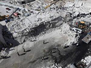 An explosion at a weapons depot in a rebel-held town in northwest Syria (Twitter)