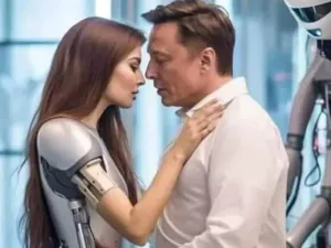 Picture of Musk, humanoid kissing goes viral