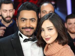 تامر حسني وزوجته بسمة بوسيل
