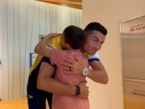 Syrian quake victim meets his idol, Ronaldo