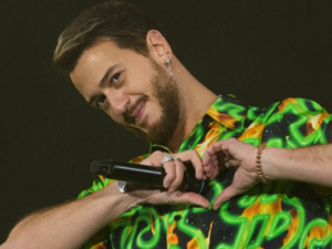 Ziad Burji stands with Saad Lamjarred