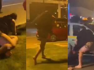 علقة جماعية ساخنة لـ"شاذ جنسيا" في شارع عام بالمغرب