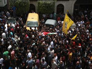 تشييع جثمان فلسطيني اغتاله الجيش الاسرائيلي قرب قلقيلية