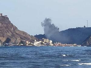 حريق بمقر الحكومة في قصر معاشيق في عدن