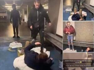 مراهقون بريطانيون يعتدون بوحشية على مشرد في موقف سيارات