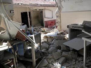 الدمار الذي حلّ بالمستشفى الذي تعرض للقصف 