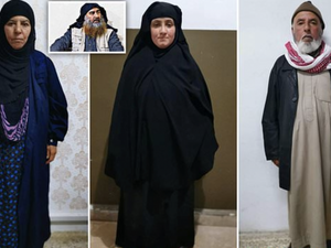 صورة مجمعة لشقيقة البغدادي وزوجها وزوج ابنها