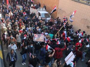 مسيرة لأنصار قوات الحشد الشعبي في ساحة التحرير وسط بغداد