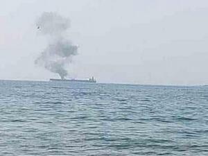 حريق على متن ناقلة نفط قبالة ميناء بانياس السوري