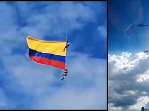 العسكريان الكولومبيان في اللحظات التي سبقت انقطاع الحبل بهما وسقوطهما ثم مقتلهما خلال العرض العسكري