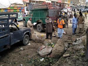 موقع التفجير الانتحاري في كويتا عاصمة بلوخستان الباكستانية