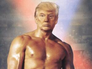 ترامب ينشر صورة لنفسه على هيئة بطل افلام روكي