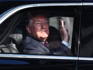 US President Donald Trump arrives at the hotel where he stays during his visit in Tokyo on May 27, 2019.  CHARLY TRIBALLEAU / AFP