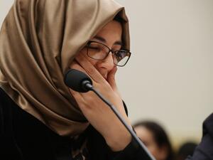 Hatice Cengiz, fiancee of murdered journalist Jamal Khashoggi (AFP)