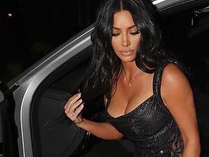 Kim Kardashian West out wearing Versace last night  (Twitter)