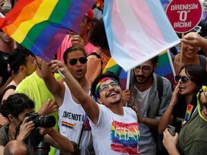 Activists gathered in Istanbul to promote rights for gay and transgender people (Twitter)
