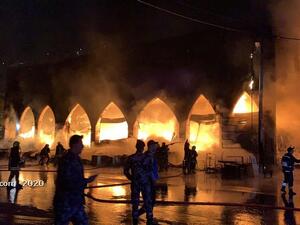 حريق كبير في وسط العاصمة عمان