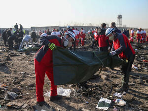 موقع تحطم الطائرة الأوكرانية في إيران