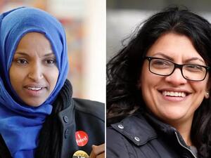 إلهان عمر (يسار) ورشيدة طليب