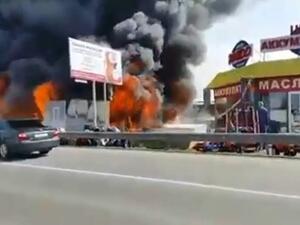 حريق ضخم في مخزن لمواد البناء جنوبي روسيا