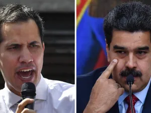 الرئيس الفنزويلي نيكولاس مادورو وخصمه المعارض خوان غوايدو