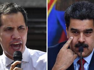 الرئيس الفنزويلي نيكولاس مادورو وخصمه المعارض خوان غوايدو